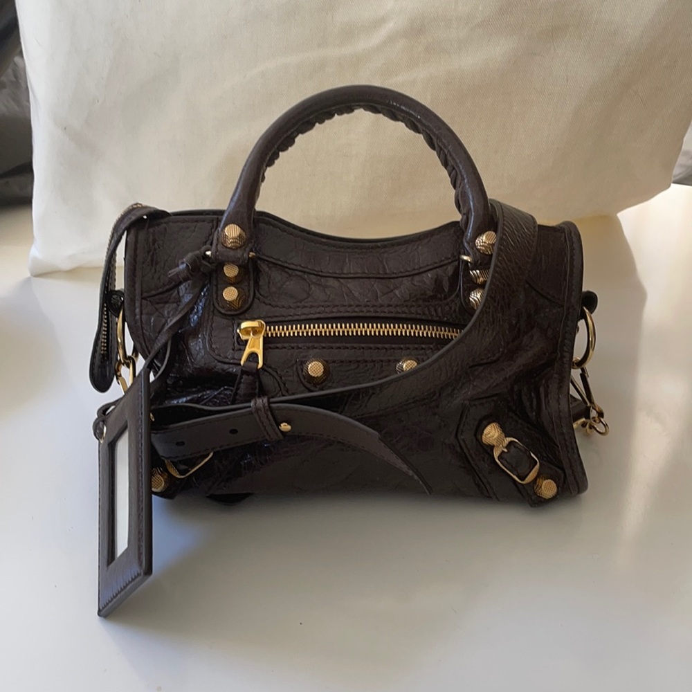 Balenciaga Motocross Classic Metallic Edge Mini City Bag